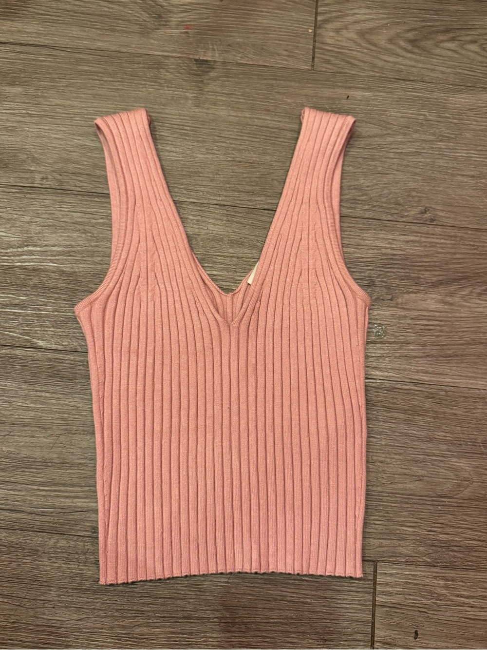 Madewell Ribbed V-Neck Tank Top - Dusty Rose